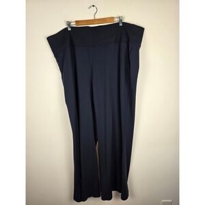 Athleta Venice‎ Flare 3X Navy Wide Leg Pants Athleisure Zip Pockets Casual Work